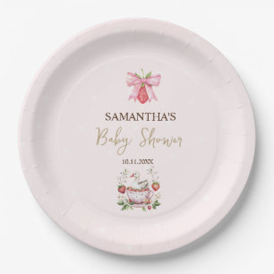Assiettes En Carton Baby Shower Fraise, Oie, Points à l'Arc