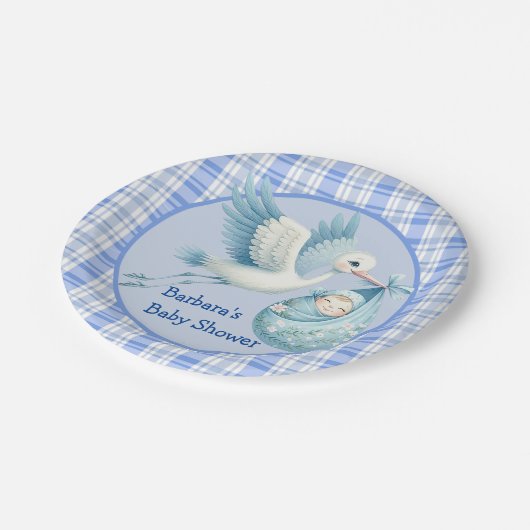 Assiettes En Carton Baby shower garçon (Angle)