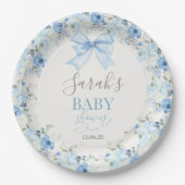 Assiettes En Carton Baby shower Garçon avec arc (Devant)