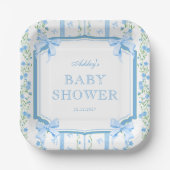 Assiettes En Carton Baby shower Garçon bleu (Recto)