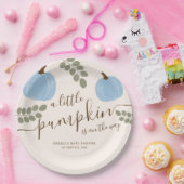Assiettes En Carton Baby shower garçon d'automne de Citrouille bleu mo (Fête)