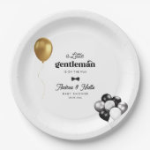 Assiettes En Carton Baby shower Garçon Retro Little Gentleman Balloons (Devant)