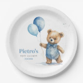 Assiettes En Carton Baby shower Garçon Teddy Bear (Devant)
