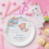 Assiettes En Carton Baby shower Garçon Teddy Bear (Fête)