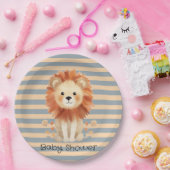 Assiettes En Carton Baby shower garçon tendance Lion Stripes (Fête)