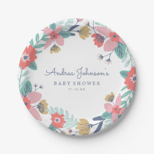 Assiettes En Carton Baby shower Garden Wreath
