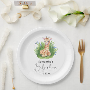 Assiettes En Carton Baby shower girafe Safari