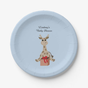 Assiettes En Carton Baby shower Giraffe assis