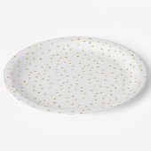 Assiettes En Carton Baby shower Glitzy Gold Confetti (Angle)