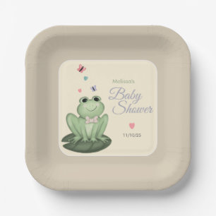 Assiettes En Carton Baby Shower Grenouille Fantaisiste Genre Neutre
