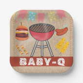 Assiettes En Carton Baby shower Grill pour bébé (Recto)