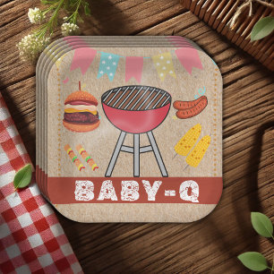 Assiettes En Carton Baby shower Grill pour bébé