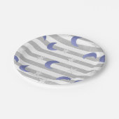 Assiettes En Carton Baby shower gris et bleu lune et étoiles (Angle)