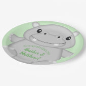 Assiettes En Carton Baby shower Hippo (Angle)