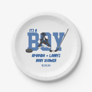 Assiettes En Carton Baby Shower Hockey sur Glace