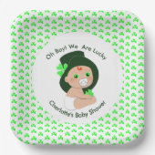 Assiettes En Carton Baby shower irlandais Leprechaun Shamrock chanceux (Recto)