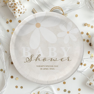 Assiettes En Carton Baby shower Jardin Daisy Neutre hommes
