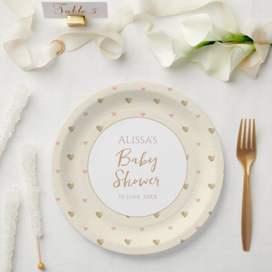 Assiettes En Carton Baby shower jaune chic (Mariage)