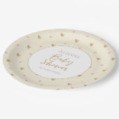Assiettes En Carton Baby shower jaune chic (Angle)