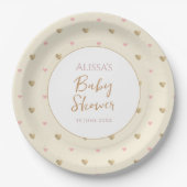 Assiettes En Carton Baby shower jaune chic (Devant)