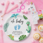Assiettes En Carton Baby shower Little Dino (Fête)