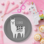 Assiettes En Carton Baby shower Llama Sketch moderne (Fête)