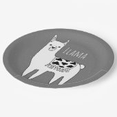 Assiettes En Carton Baby shower Llama Sketch moderne (Angle)