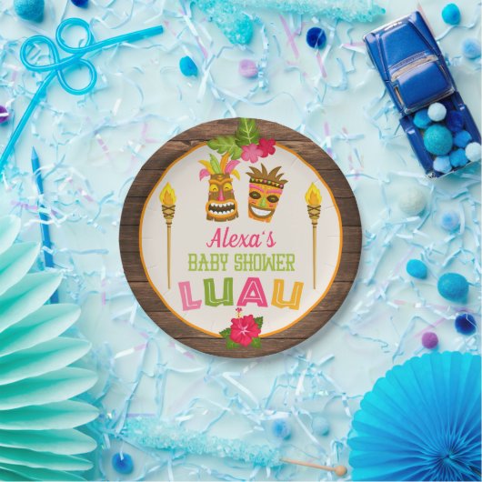 Assiettes En Carton Baby shower Luau - Plaque de papier (Fête)