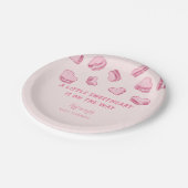 Assiettes En Carton Baby shower Macarons petit coeur rose amoureux (Angle)