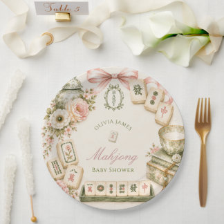 Assiettes En Carton Baby-shower Mahjong