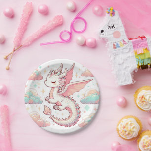 Assiettes En Carton Baby shower Majestic Adorable Dragon