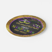 Assiettes En Carton Baby shower Mardi Gras (Or) (Angle)