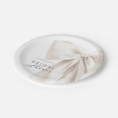 Assiettes En Carton Baby Shower Mariage au Ruban Blanc (Angle)