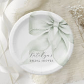 Assiettes En Carton Baby Shower Mariage au Ruban Vert