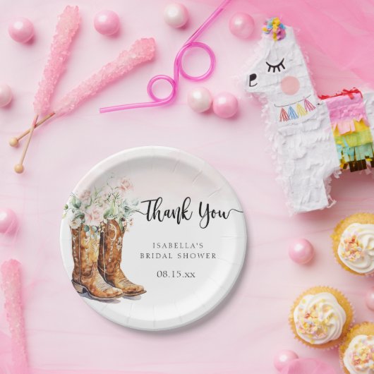 Assiettes En Carton Baby Shower Mariage Boots & Bubbly (Fête)