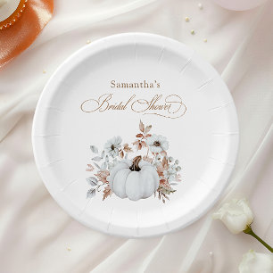 Assiettes En Carton Baby Shower Mariage Citrouille Blanche Automnale