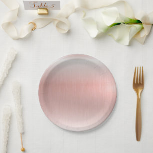 Assiettes En Carton Baby Shower Mariage Métallic Rose