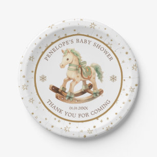Assiettes En Carton Baby shower Merci Rocking Horse
