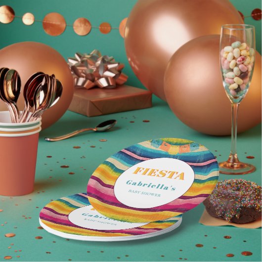 Assiettes En Carton Baby shower mexicain Fiesta Papel Picado (Multi)