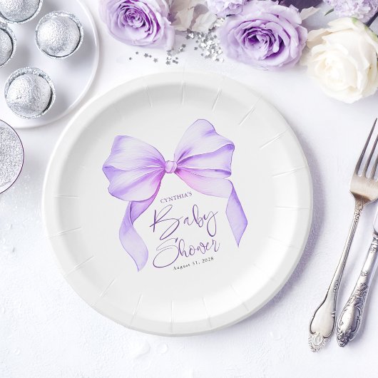 Assiettes En Carton Baby shower mignon de la cale violette