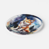 Assiettes En Carton Baby shower mignon Wolf Pup (Angle)