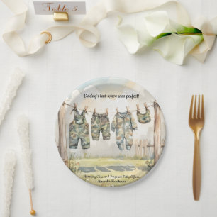 Assiettes En Carton Baby Shower Militaire