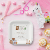 Assiettes En Carton Baby shower minimal Boho Boy (Fête)