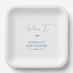 Assiettes En Carton Baby-Shower Minimaliste Élégant Moderne