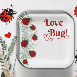 Assiettes En Carton Baby shower minimaliste Love Bug