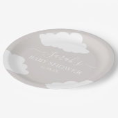 Assiettes En Carton Baby shower minimaliste nuages (Angle)