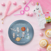 Assiettes En Carton Baby shower mobile des astronautes spatiaux (Fête)