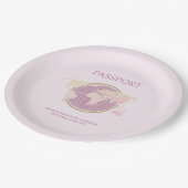 Assiettes En Carton Baby shower Moderne À Thème Passeport Rose (Angle)