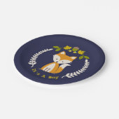 Assiettes En Carton Baby shower moderne de garçon de Fox (Angle)