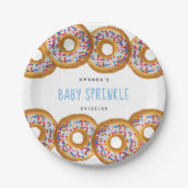 Assiettes En Carton Baby shower moderne Donut Boys saupoudrer (Devant)